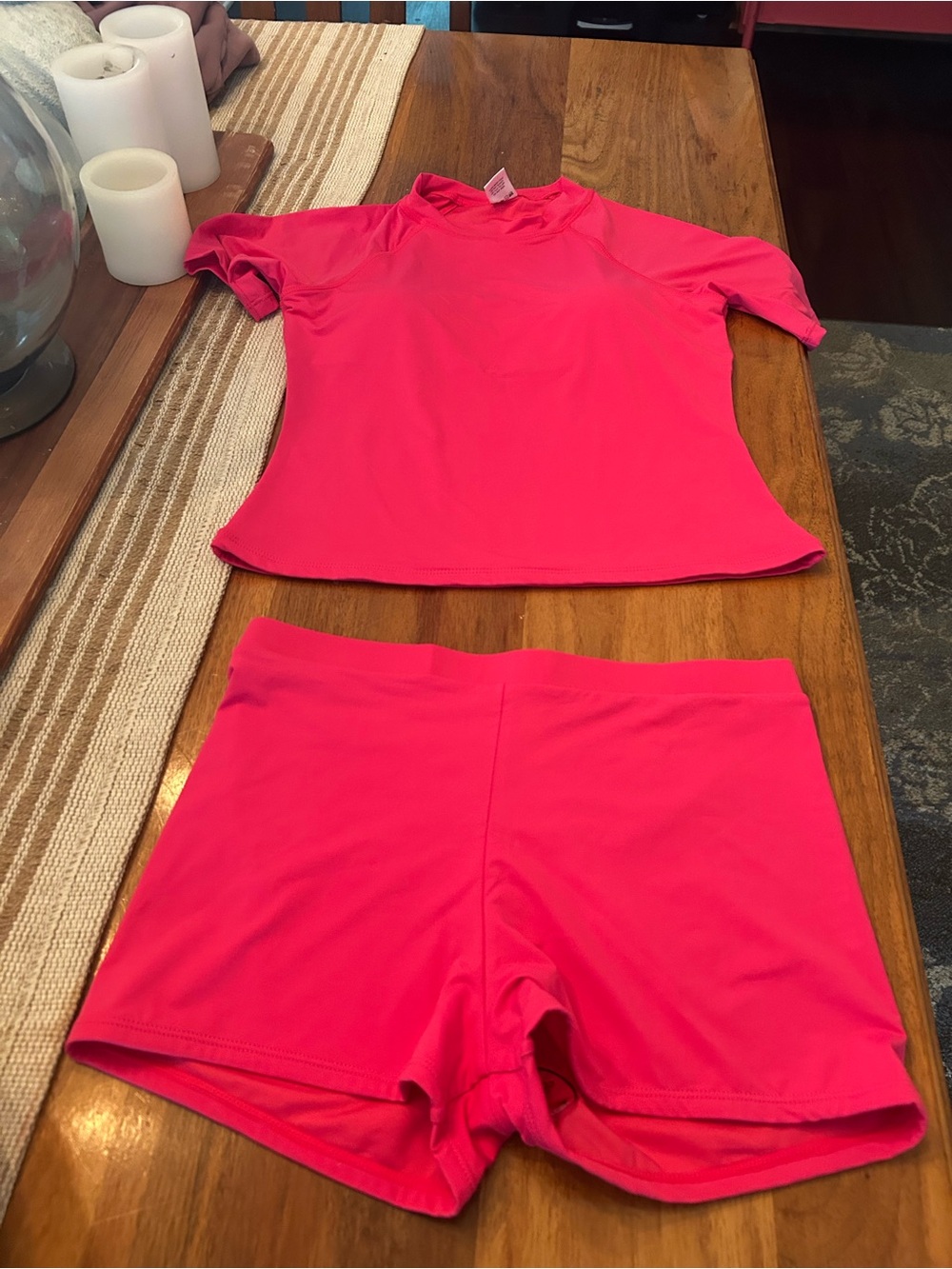 white birch Hot Pink Athletic Short Sleeve Top